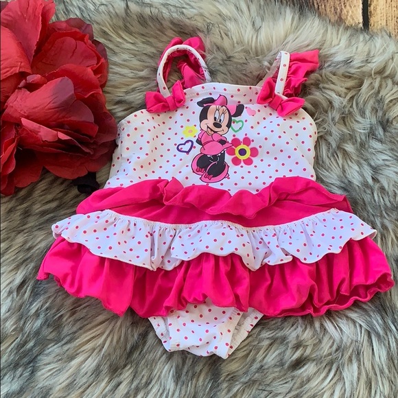 Disney Other - Ruffle Minnie Mouse Bathing Suit 1 Piece